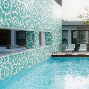 мозаичное панно для бассейна bisazza flower carpet green